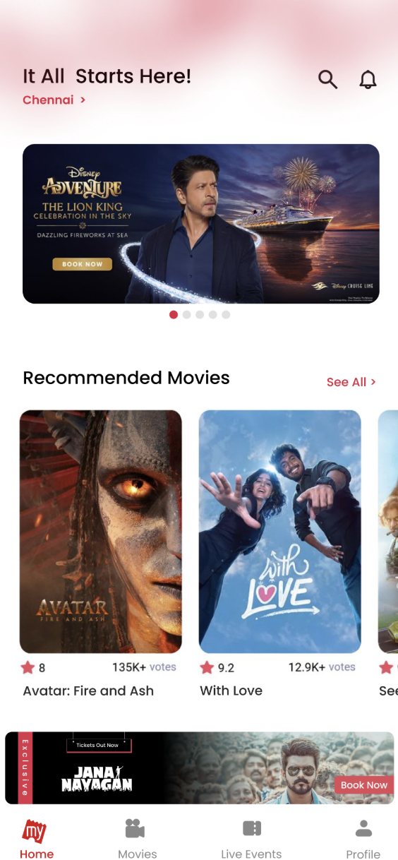 Movie discovery mobile app interface concept