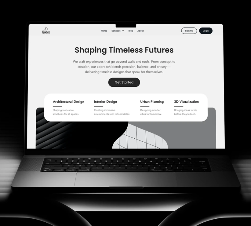 Equa Architects web design landing page