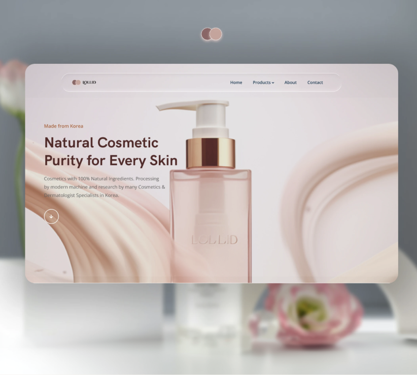 Lollid cosmetics web design landing page