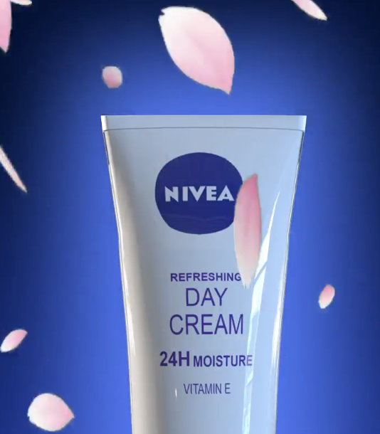 Nivea refreshing day cream product animation