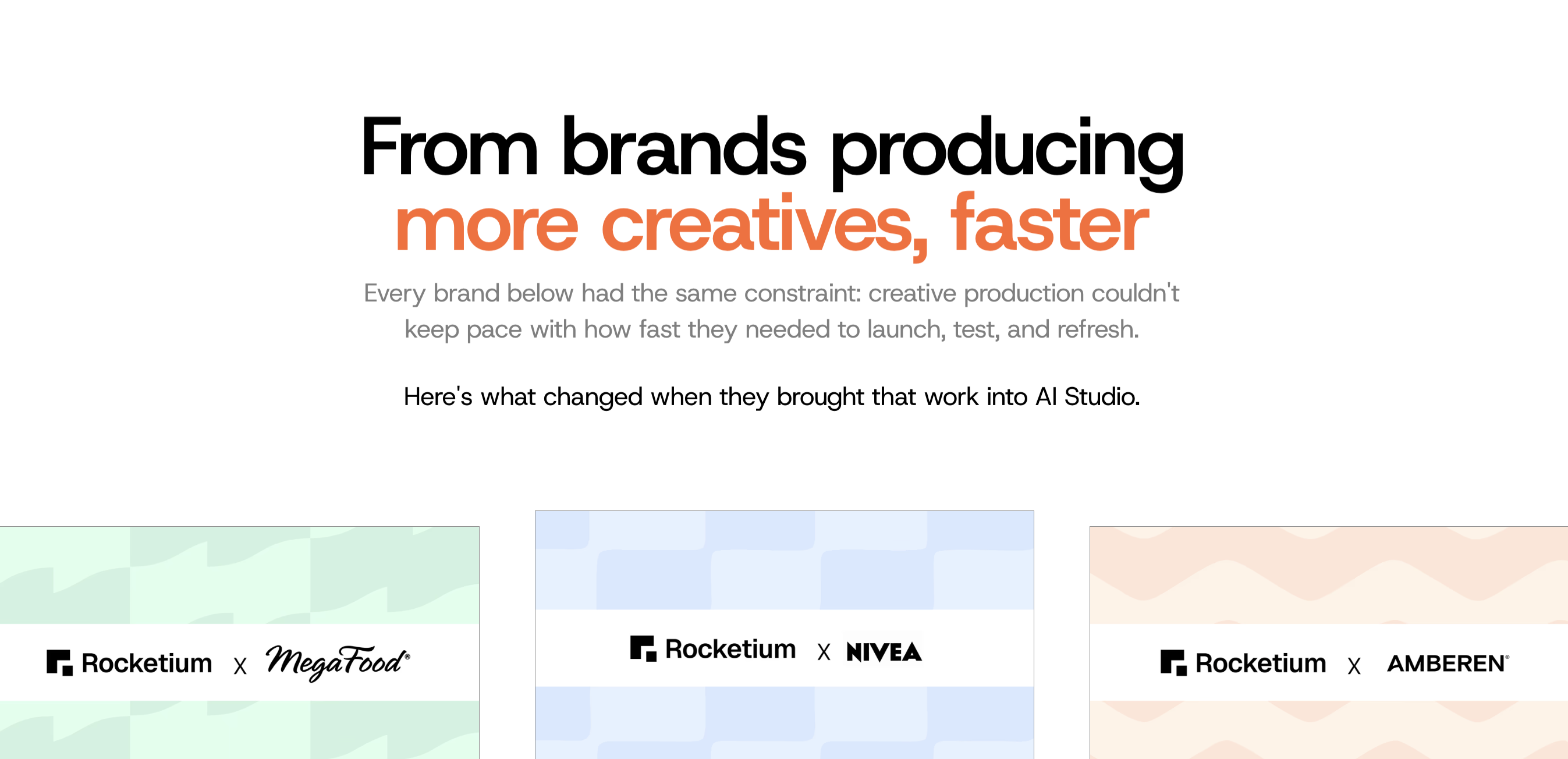Rocketium case studies page with customer stories