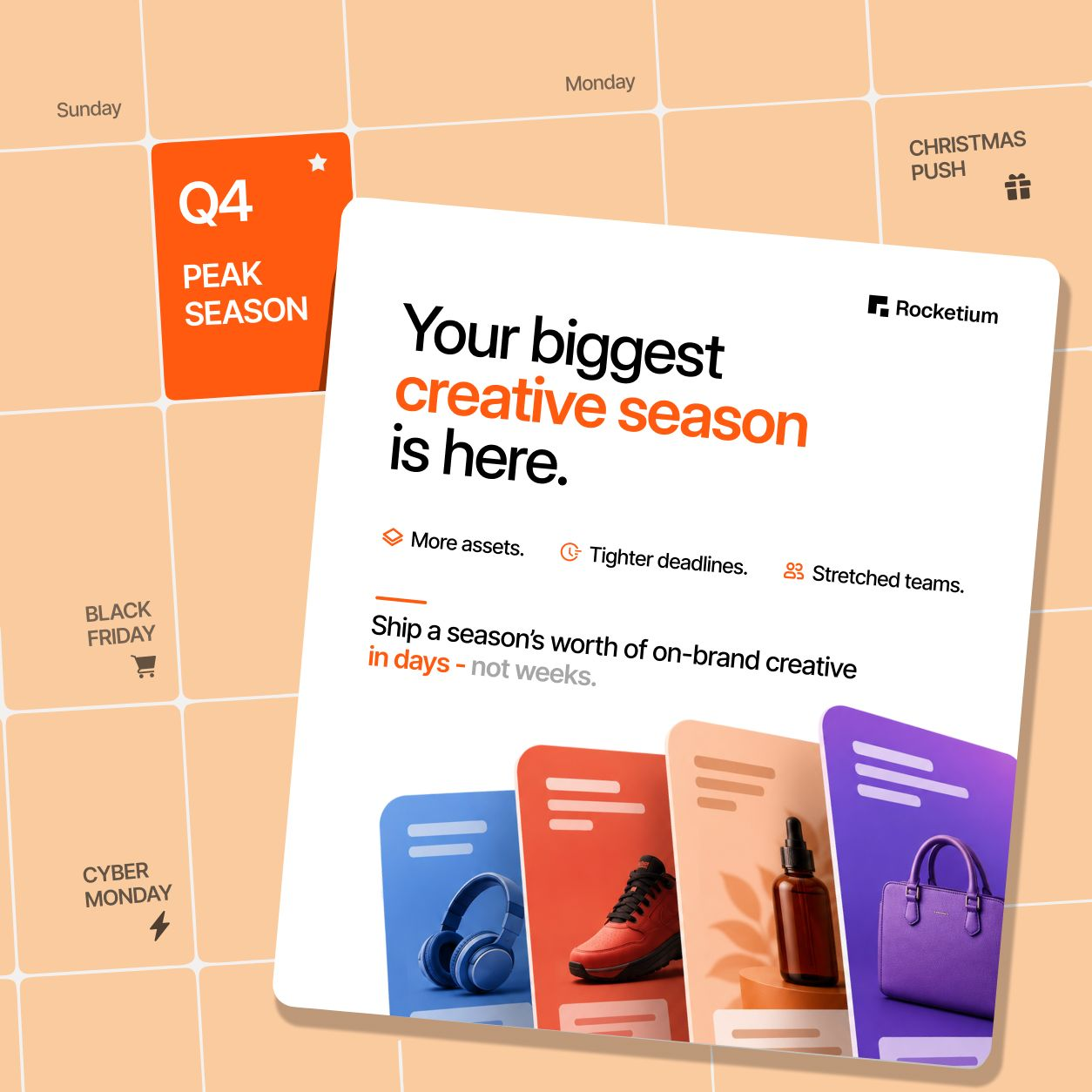 Rocketium Q4 peak-season campaign creative