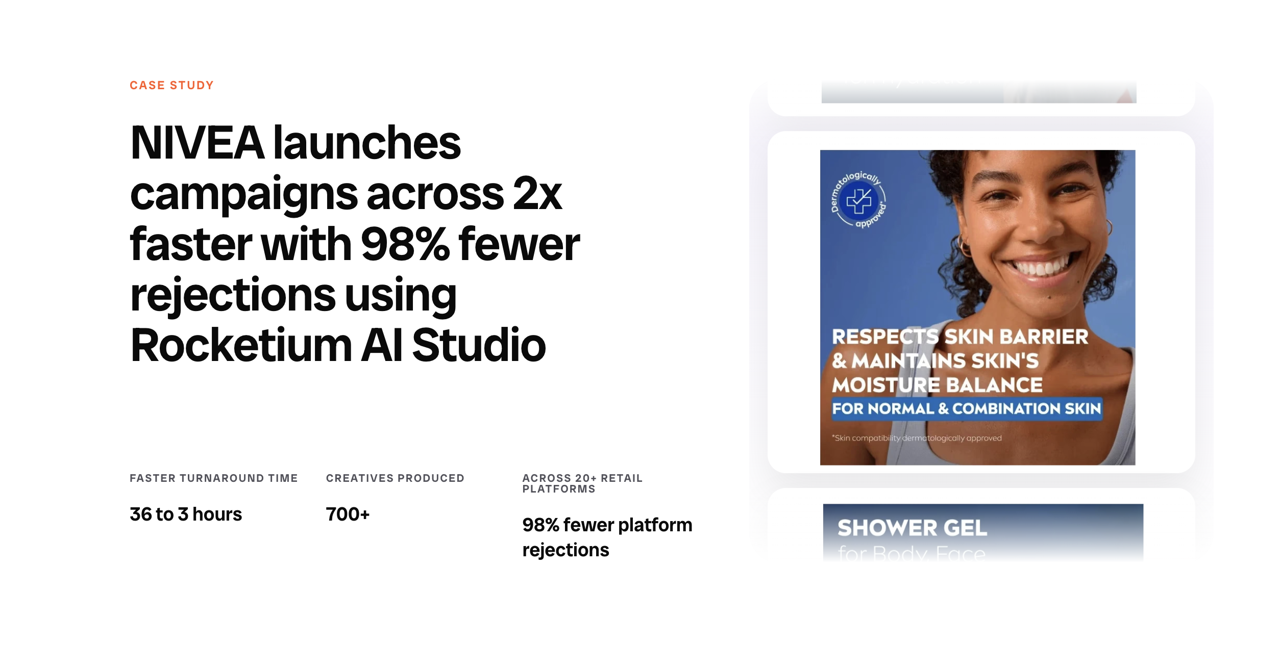 Rocketium NIVEA case study about faster campaign production and fewer rejections