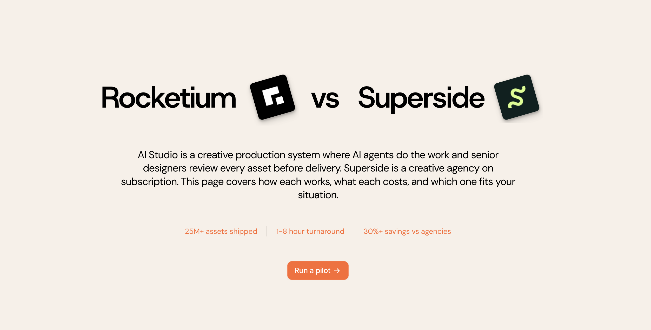 Rocketium versus Superside comparison page